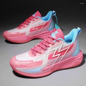 Chaussures de basket-ball de haute qualité, Tennis roses pour femmes et hommes, baskets tendance fluorescentes, Streetwear, chaussures de Sport