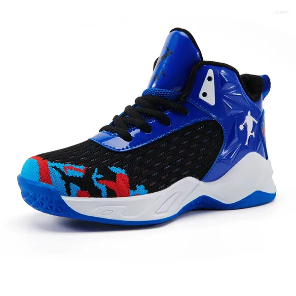 Zapatos de baloncesto High Top Boys Spring Mesh Kids Sneakers sin deslizamiento de deportes para niños resistentes a los deportes al aire libre