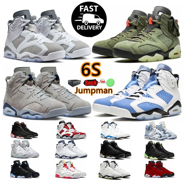 Chaussures de basket-ball Jumpman 6 6s University Blue Red Oreo Georgetown Midnight Navy Cactus Jack Noir Infrarouge formateurs pour hommes baskets de sports de plein air