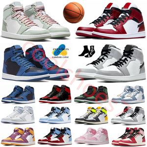 Basketbalschoenen Jumps Man 1s Zwart Wit Designer Sneakers Olijfgroen Heren Chicago Scotts High Panda Retroes Sneakers Sport Trainer Maat 36-47