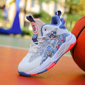 Chaussures de basket-ball pour enfants baskets hautes High Top Sole Sole des enfants non glissés Tennis sportif