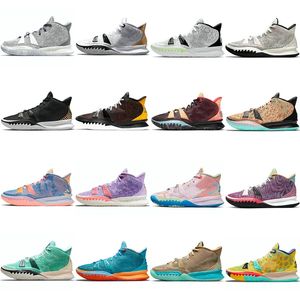 Zapatos de baloncesto Kyrie 7 World One 1 Diseñador Hombres Zapatillas de deporte Personas Chip Light Bone 5S Esponja Sandy Creator Hendrix Horus Rayguns Daybreak Squid Ward Deportes Entrenadores