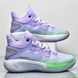 Chaussures de basket-ball hommes de haute qualité marque masculine sport violet top sneakers homme couple zapatillas baloncesto