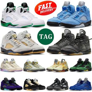 Jumpman 5 basketbalschoenen 5s UNC Burgundy Lucky Green Concord Racer Blauw Razende Bull Fire Red Suede Jade Horizon Sail Man Trainer Tennis Tennis Shoes Sneakers Dhgate