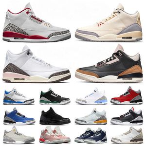 Chaussures De Basketball Hommes Baskets Designer Baskets Racer Bleu Rouge Foncé Knicks Noir Ciment Cool Gris Pin Vert Court Violet Hommes Feu Rouge 3 3S Iris Fragment Unc Cardinal