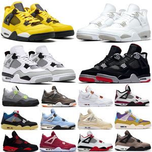 Chaussures de basket-ball Hommes Femmes 4s Black Cat Cement White Oreo 4 Fire Red Thunder Motosports Shimmer University blue Pure Money Sail Mens Sports