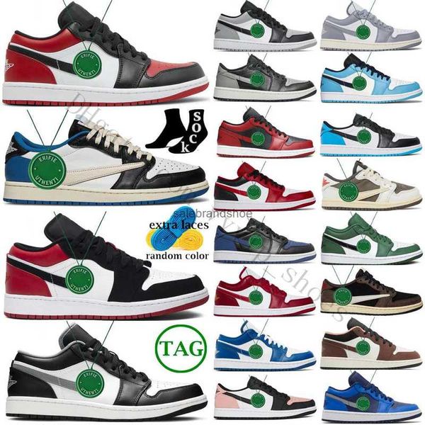 Zapatillas de baloncesto Zapatillas de deporte para hombre Zapatillas deportivas Reverse Mocha Wolf Grey Shadow Bred Toe Pine Green White Camo With Low 1 1S para hombres, mujeres