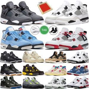 4 zapatillas de baloncesto Cat negro 4s Oreo blanco Midnight Navy Fire Red Purple Cement Mujeres Vail Universidad Blue Thunder Infrarrourado Pine Green Mens Entrenador