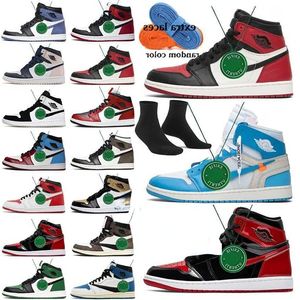 Basketbalschoenen van Jumpman 1 Heren Dames Heren 1 1s wit x University Blue Sneakers air Trophy Room Chicago Red High OG Hyper Royal