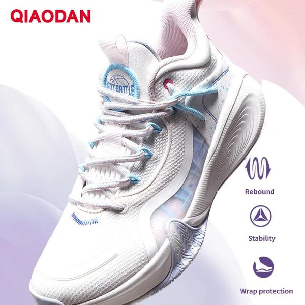 Zapatillas de baloncesto QIAODAN para mujer 2024, zapatillas profesionales antideslizantes y resistentes, transpirables para exteriores XM16232002