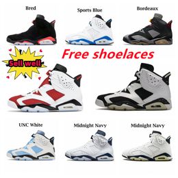 Basketbalschoenen Retro Jorden 6s Mens Designer Chrome Metallic Silver Maroon Sport Blue TS Bordeaux Carmine DMP Oreo Black Infrared Red Trainer Sneakers Coach schoenen