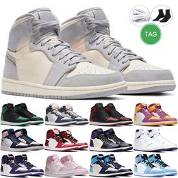 Basketbalschoenen 1S University Militaire blauwe Volt Rust Hyper Royal Court Purple Gold Panda Obsidian Bubble Gum Men Women Mens Ooutdoor Sports Trainer Sneaker