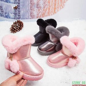 Chaussures de basket-ball vendant des enfants Bottes de neige Bottes d'hiver Plate-tout-bas des enfants chauds 1-11 ans