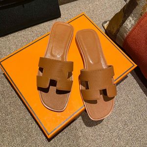 Schoenen Slippers Dames Oran Sandalen Pantoufle Sandaal Kersenroze Huid Platte Slippers Luxe Dame Loafers Sandles Rubber