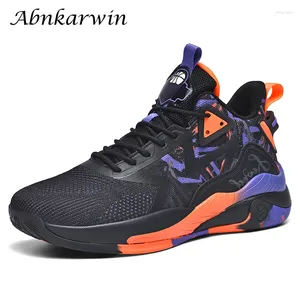 Chaussures de basket-ball Summer High Top Mesh Men Training Anti-Slip Sneakers Big Size 47 48 49 Sport Breathable Drop