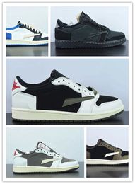 Chaussures de basket Ts 1 Low OG x Fragment Military Blue Black Phantom Reverse Moka Dark Brown Moka Olive Designer Sports Sneakers avec boîte d'origine