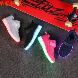 Zapatos de baloncesto tío Jerry Child Summer Light Up para niños y niñas Sneakers USB recargable Niños transpirables casuales