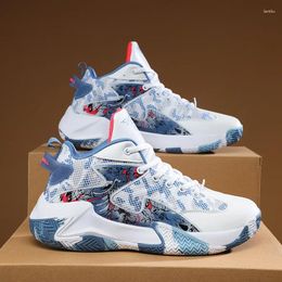 Chaussures de basket-ball unisexes, baskets d'entraînement sur le terrain de haute qualité en cuir PU, Tennis confortables pour hommes et femmes