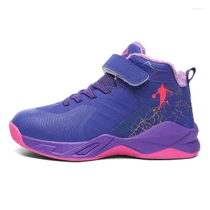 Chaussures de basket-ball Enfants d'hiver pour enfants baskets garçons filles occasionnelles pelues doublure