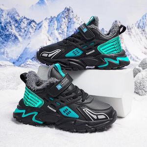 Basketbalschoenen Winterkinderen Outdoor PU Upper pluche warme meisjes mode kinderen joggen sneakers peuter sneeuwschoenen jongens wandelen trainers