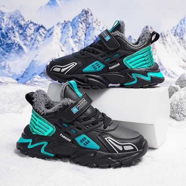 Zapatillas de baloncesto niños de invierno al aire libre Pu Upper Fee Flay Fashion Fashion Fashion Children Togging Sneakers Boots de nieve para caminar para niños