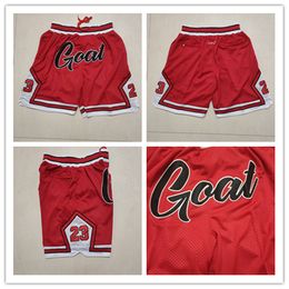 Short de basket-ball 23 vêtements de sport de course rouge chèvre avec poches zippées taille S-XXL Mix Match Order haute qualité cousu