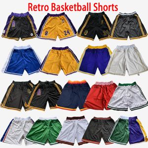 Short de basket-ball 76 Retro All Star # 24 # 8 Team Short Sport Wear Pantalon avec poche Pantalon classique vintage Poches de qualité supérieure S-3XL