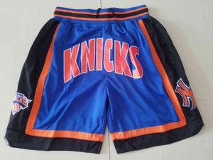 Basketbal Shorts Knicks Blue Justin White Geborduurde Pocket