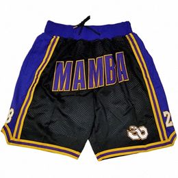 Short de basket-ball surdimensionné pour hommes 24 Bryant Athletic Sports Noir MAMBA Broderie High Street Hip Hop Respirant Middle Beach Pant t8wy #