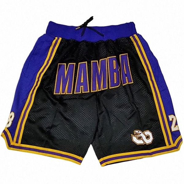 Short de basket-ball surdimensionné pour hommes 24 Bryant Athletic Sports Noir MAMBA Broderie High Street Hip Hop Respirant Middle Beach Pant t8wy #