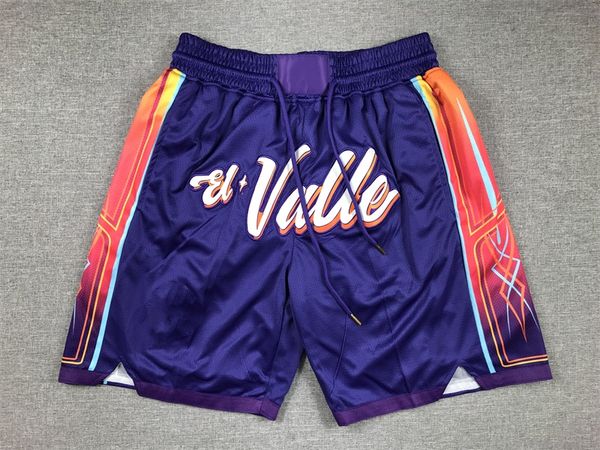 Short de basket-ball Sun City Purple Vêtements de sport de course avec poches zippées Taille S-XXL Mélange Match Ordre de haute qualité cousu