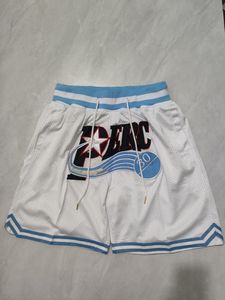 Short de basket-ball blanc #30, vêtements de sport de course avec poches zippées, taille S-XXXL, commande mixte