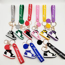 Porte-clés de chaussures de basket-ball, Mini modèle 3D, créatif, tendance, marque pour hommes et femmes, pendentif, accessoires, cadeau personnel