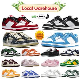 stock en EE. UU. Hombres Mujeres Zapatillas de deporte Zapatos Bajos planos Panda Blanco Negro Gris Niebla Triple Rosa Universidad Azul Rojo Oro Rosa Susurro Activo Fucsia Entrenadores casuales para hombre GAI