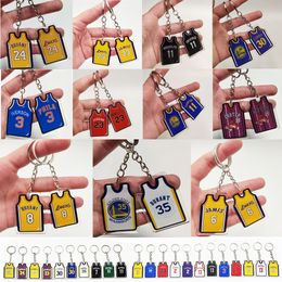 Basketball Star Jersey Keychain Fashion Sport Celebrity Figuur Backpack Hanger verschillende patronen aan beide zijden Key Chain Gifts for Fans Memorabilia