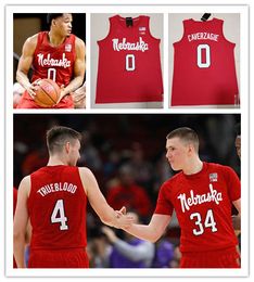 Basketball cous￩ Nebraska Cornhuskers Jersey de basket-ball 15 Isaiah Roby 20 Tanner Borchardt 33 Justin Costello 10 Tyronn Lue 22 Stu Lan