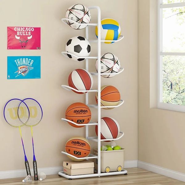Support de rangement de basket-ball, jouets ménagers pour enfants, balles, panier de sol multicouche, tennis de Table, raquette de badminton, 240226