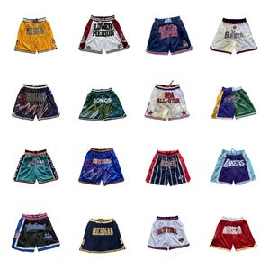 Pantalones de chándal de baloncesto Street hip hop tendencia pantalones de bolsillo para hombres y mujeres tela de malla transpirable con doble bordado