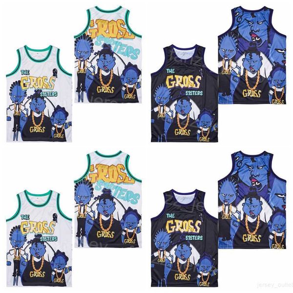 Basketball The Gross Sisters Movie Jerseys HipHop High School Pullover College Vintage Respirant All Stitched Team Pur Coton Rétro Pour Les Fans De Sport Université