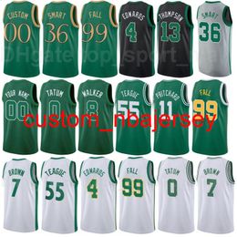 Basketbal Tristan Thompson Jersey Robert Williams III Payton Pritchard Tacko Fall Kemba Walker Bruin City verdiende editie