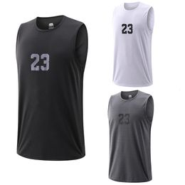 Basketbalvest 23 Schieten mouwloze shirts Men Dry Fit Sport Running Vest mannelijke fitness jogging workout basketball tops tank 240418