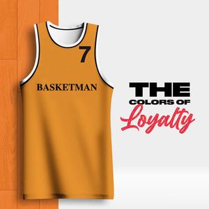 Basketman Basketball Jerseys for Men personnalisable Full Sublimation Imprimé Nom de l'équipe Numéro de formation Brewable Training 240521