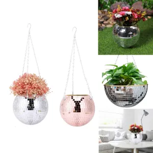 Manden Discobal Plantenhanger Spiegel Halfrond Bloempot Hangmand Tuin Balkon Hangende Pot Bal Plantenbak Kantoorornament