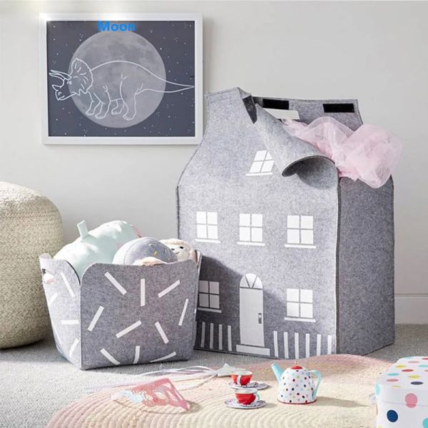 Paniers INS Style suisse jouets maison sac de rangement laine feutre décoration de la maison pour vêtements poupée et boule d'enfant organiser boîte