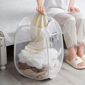 Baskets Cesta grande para la colada con asas anchas, cestas de almacenamiento portátiles para ropa, juguetes, dormitorio, dormitorio universitario, cesto para la colada