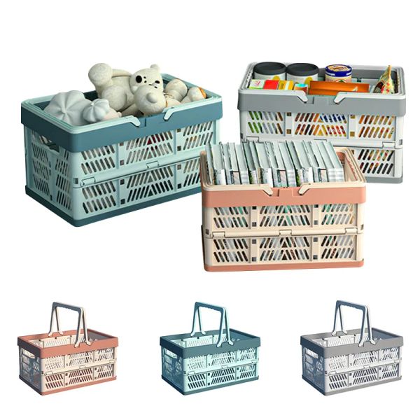 Paniers panier de rangement pliable en plastique Organisateur d'organisateur à diverses collations de collations pour le bureau de camping portable Organisateur de rangement de cuisine