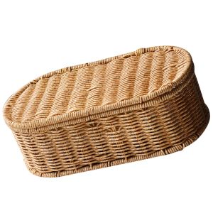 Pankets Rattan Ustensile Organizer un plateau de couvert en plastique rustique Contexte de couverts en plastique Conteaux de rangement Organisateur de cuisine Boîte de rangement