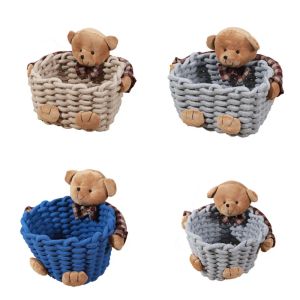 Paniers Soft Bear Cotton Rope Pankets Home Collection Organization Boîte de rangement pour enfants Nursery Decor Toys Organisateur de télécommande