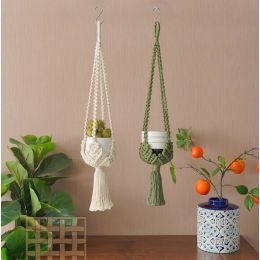 Paniers Différentes couleurs Macrame Plant Hanger Planteur vertical Jardinage Décor Cadeau pour les amoureux des plantes Extra Long Hanger Suspendu Pot Holder