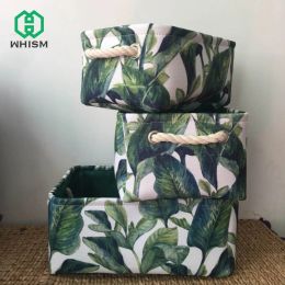 WHISM pliant feuilles tropicales fleurs Style panier de rangement linge panier à linge baril sac de rangement boîte de rangement enfants jouet organisateur